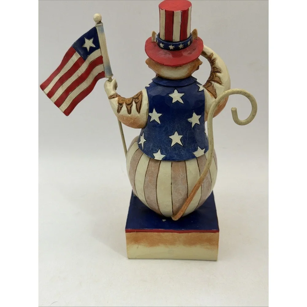 Jim Shore Heartwood Creek Resin Cat Figurine Stars and Stripes Patriotic